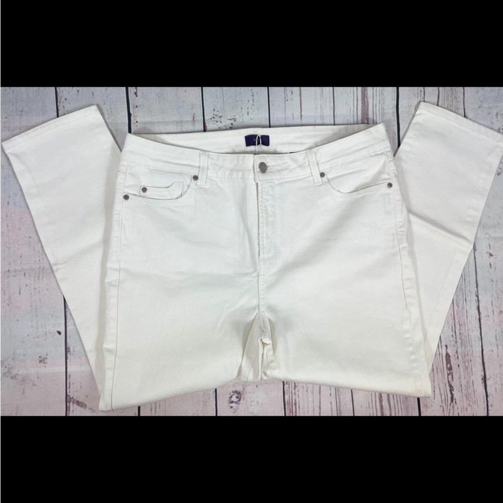 NYDJ Not Your Daughters Jeans White Stretch Ankle Jeans - Size 18P